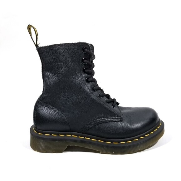 Dr. Martens 1460 Black Pascal Virginia Leather Combat Boots 5 90s Y2k Grunge - Picture 3 of 9